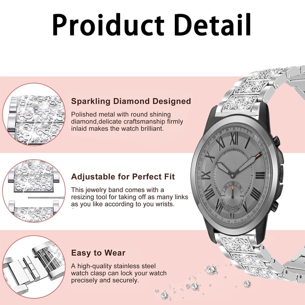 Fossil Q Machine Diamond Stainless Steel Watch Band 2