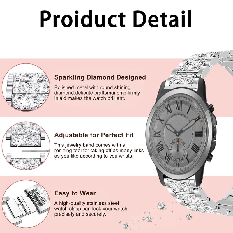 Fossil Q Machine Diamond Stainless Steel Watch Band 2