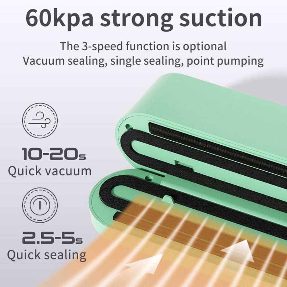 Wireless Portable Vacuum Sealer Machine For Food Preservation Rechargeable Compact Suction Sealing 12