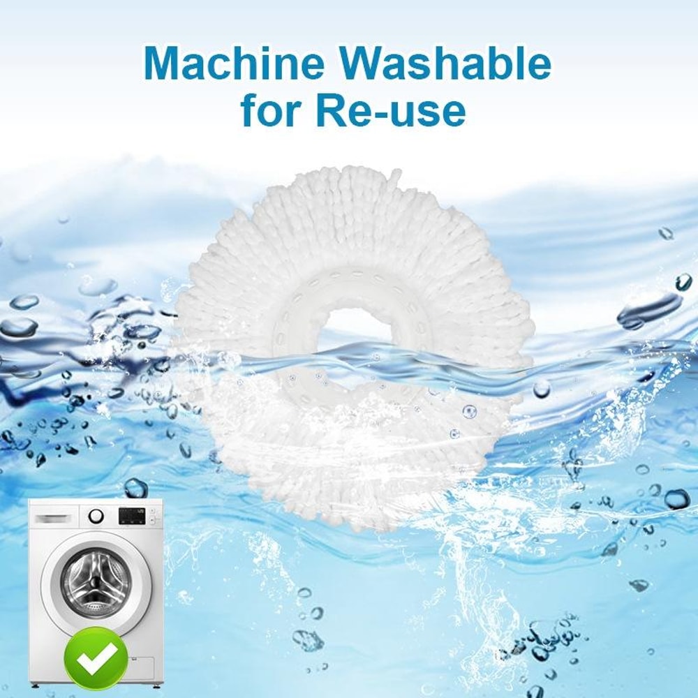 Premium Rotating Replacement Mop Pad Fine Fiber Microfiber Floor Cleaning Head 3