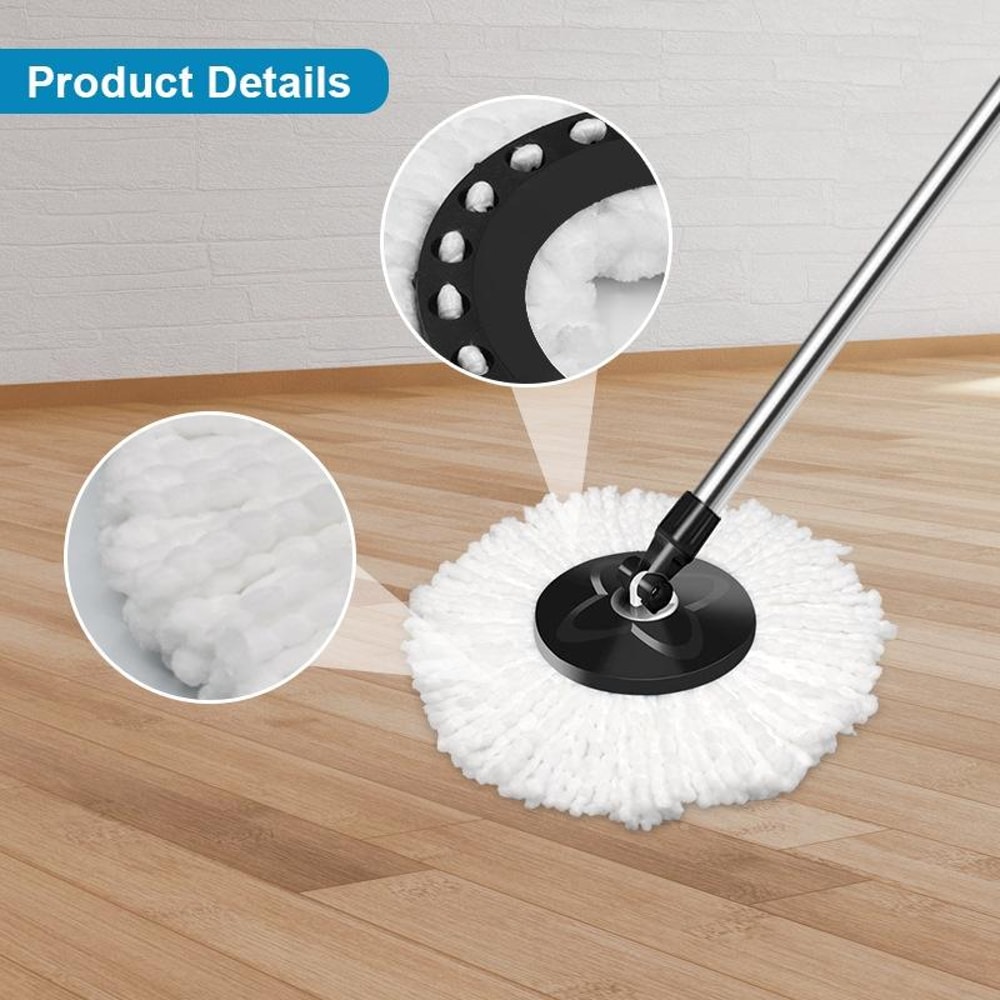 Premium Rotating Replacement Mop Pad Fine Fiber Microfiber Floor Cleaning Head 5