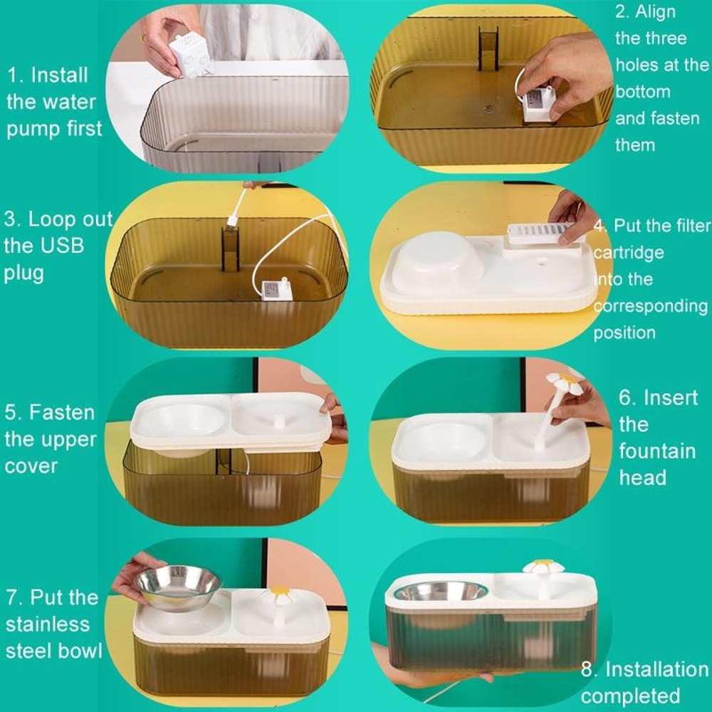 Automatic Heated Pet Water Feeder Bowl For Cats And Dogs 2