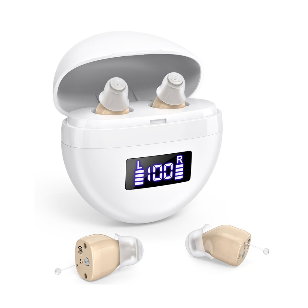 Premium Invisible Hearing Aids With Digital Display Charging Case Rechargeable Noise Cancelling Sou 9