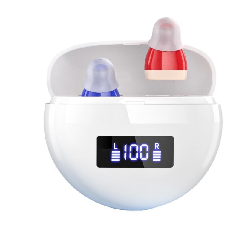 Premium Invisible Hearing Aids With Digital Display Charging Case Rechargeable Noise Cancelling Sou 7