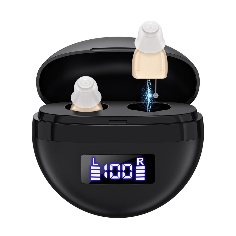 Premium Invisible Hearing Aids With Digital Display Charging Case Rechargeable Noise Cancelling Sou 8