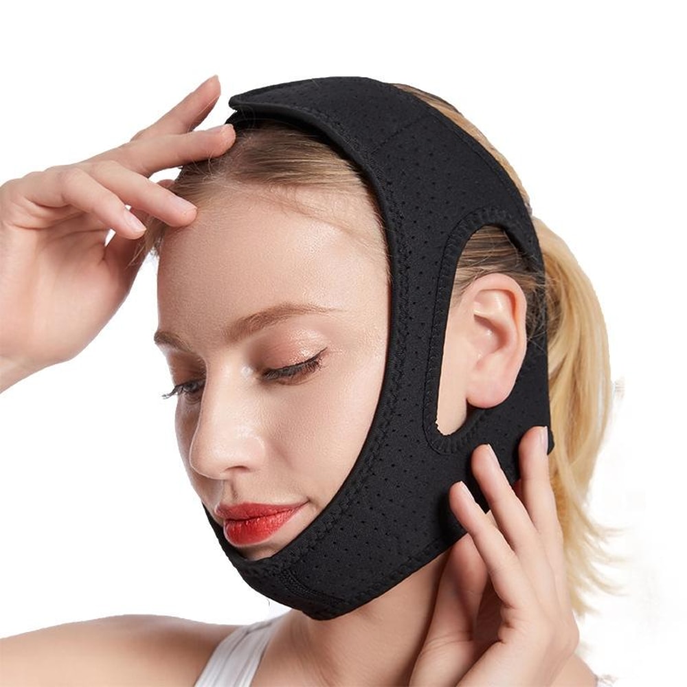 Tri Comfort Anti Snoring Chin Support Belt Adjustable Sleep Relief Strap 1