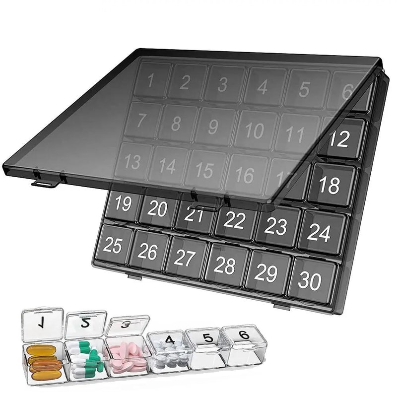 Monthly Easy Open Pill Box Organizer Large Capacity Medicine & Vitamin Case