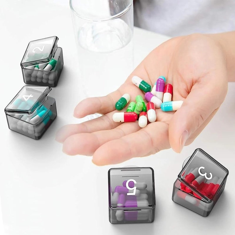 Monthly Easy Open Pill Box Organizer Large Capacity Medicine & Vitamin Case