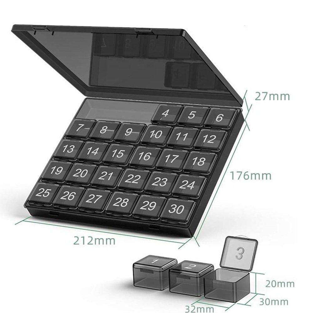 Monthly Easy Open Pill Box Organizer Large Capacity Medicine & Vitamin Case