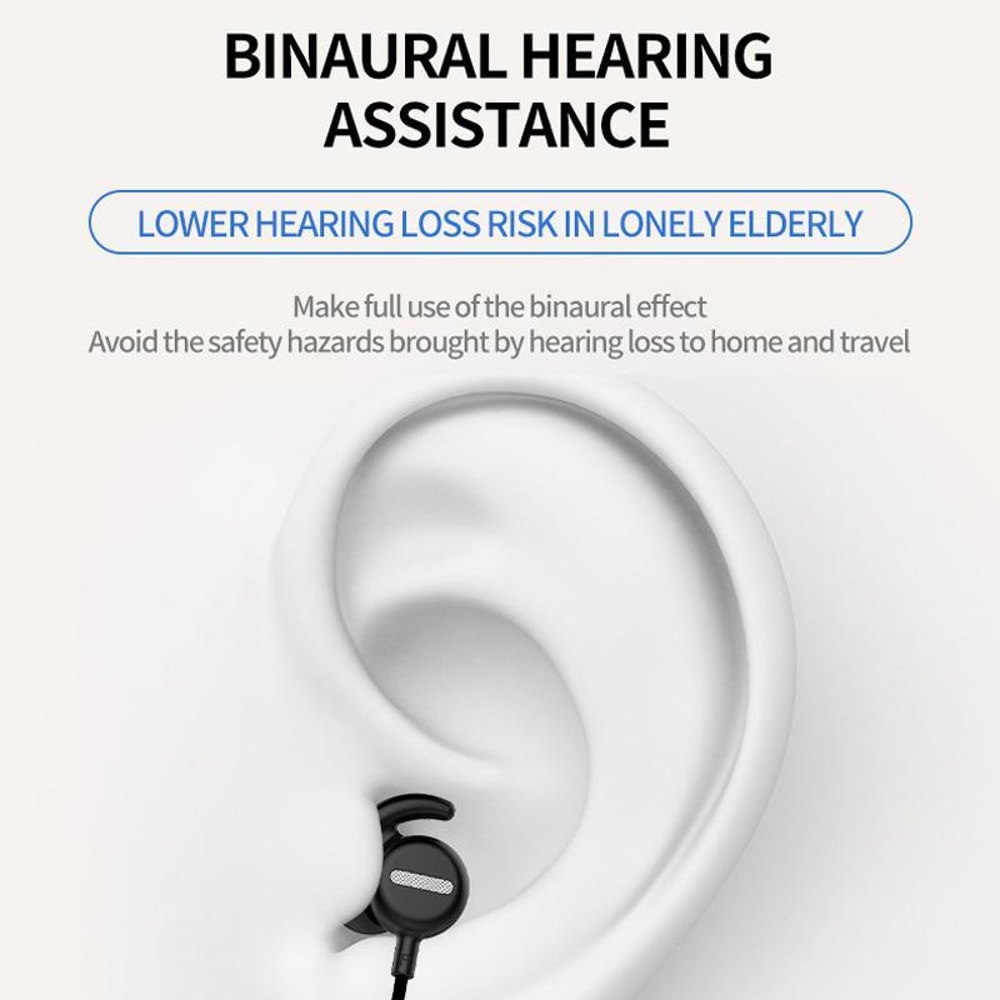 Rechargeable Bluetooth Hearing Amplifier Neck Worn Headphones Portable Sound Enhancer