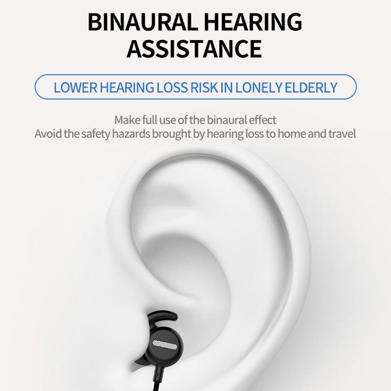 Rechargeable Bluetooth Hearing Amplifier Neck Worn Headphones Portable Sound Enhancer