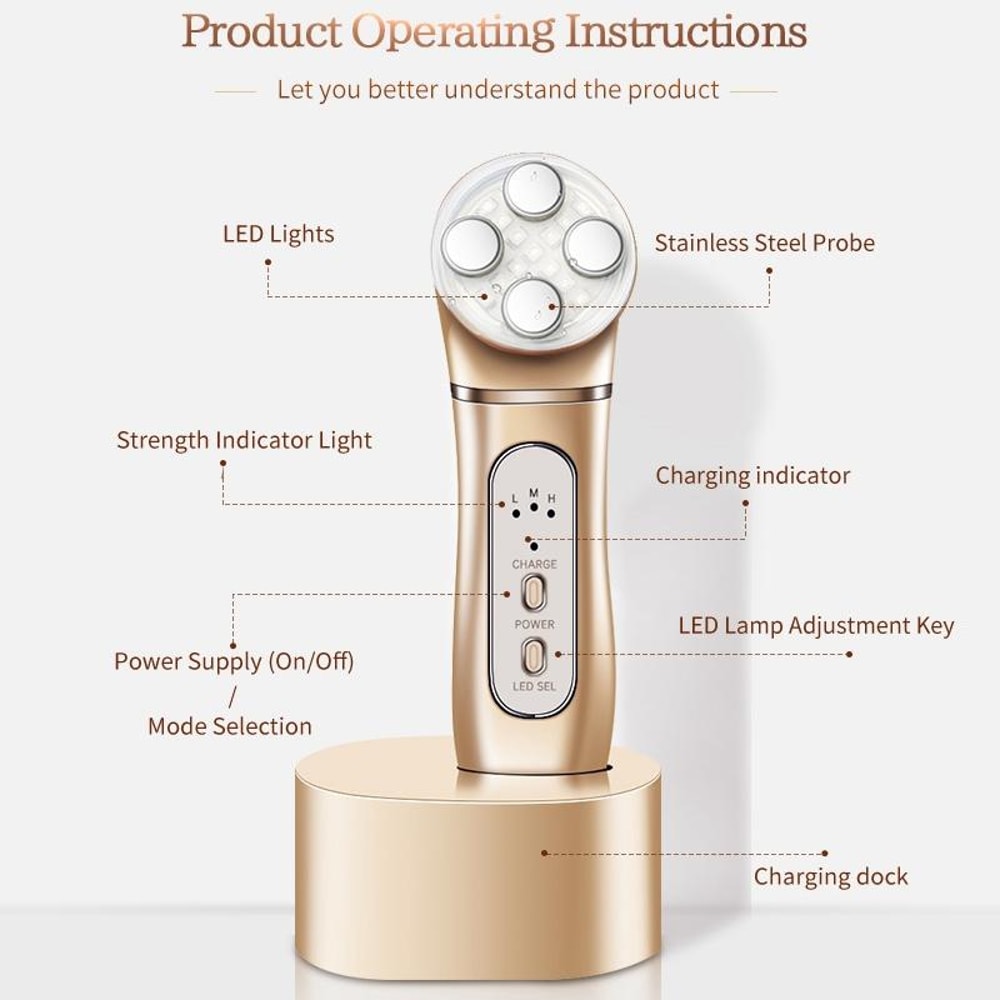 Skin Lifting Device Anti Aging Face Massager for Home Wrinkles Removal