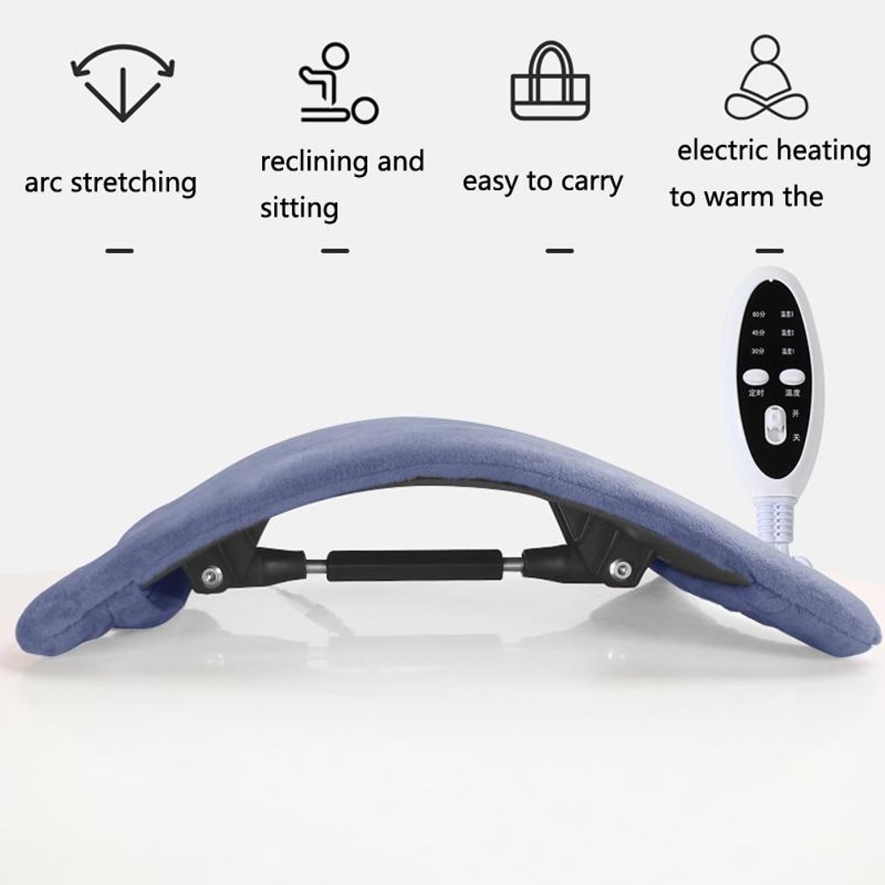 Heated Lumbar Support Pad and Spine Stretcher Back Massager