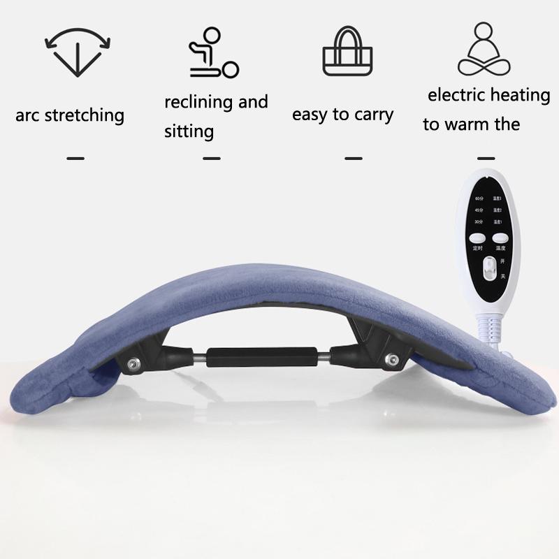 Heated Lumbar Support Pad and Spine Stretcher Back Massager