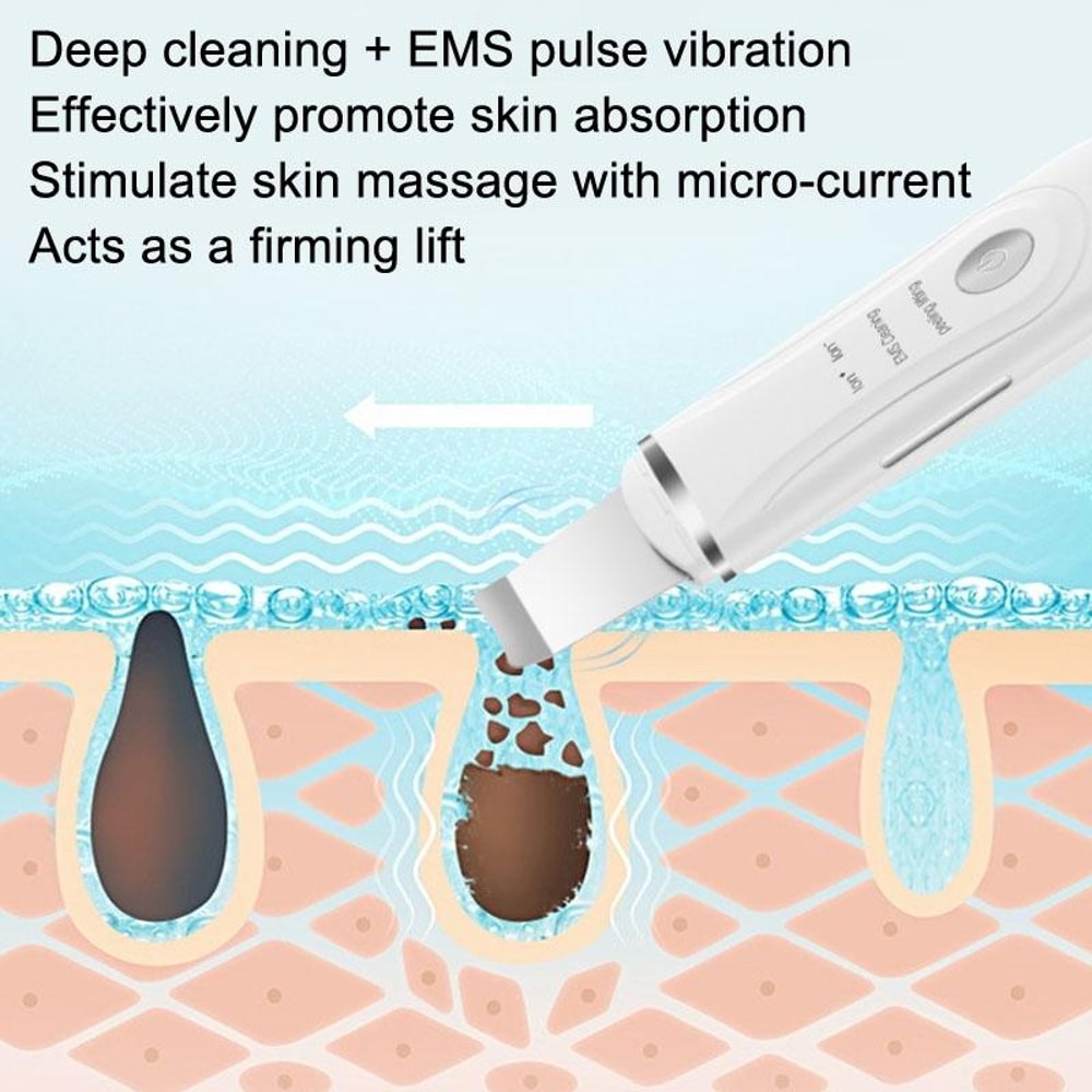 Professional Ultrasonic Skin Scrubber Blackhead Remover Tool Deep Pore Cleaner 3
