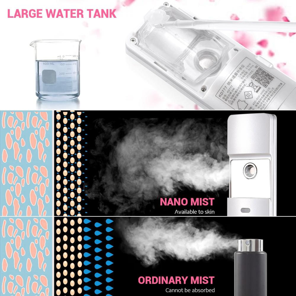 Nano Facial Mist Sprayer Portable Skincare Humidifier With Mirror 5