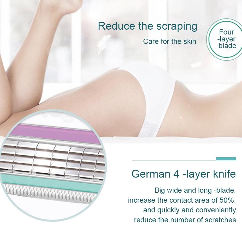 Women Sensitive Skin Hair Removal Razor with 1 Holder and 2 Tool Heads