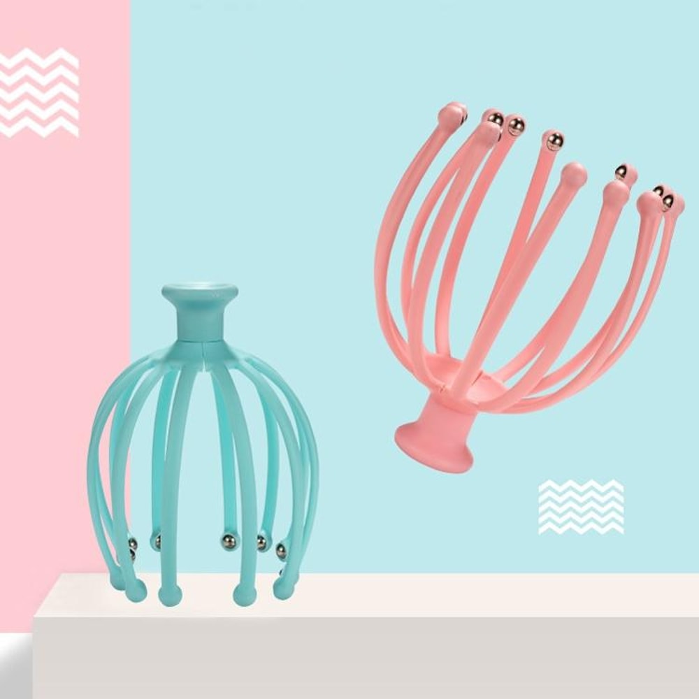 Octopus Scalp Massager with Rotating Ball Tips for Stress Relief
