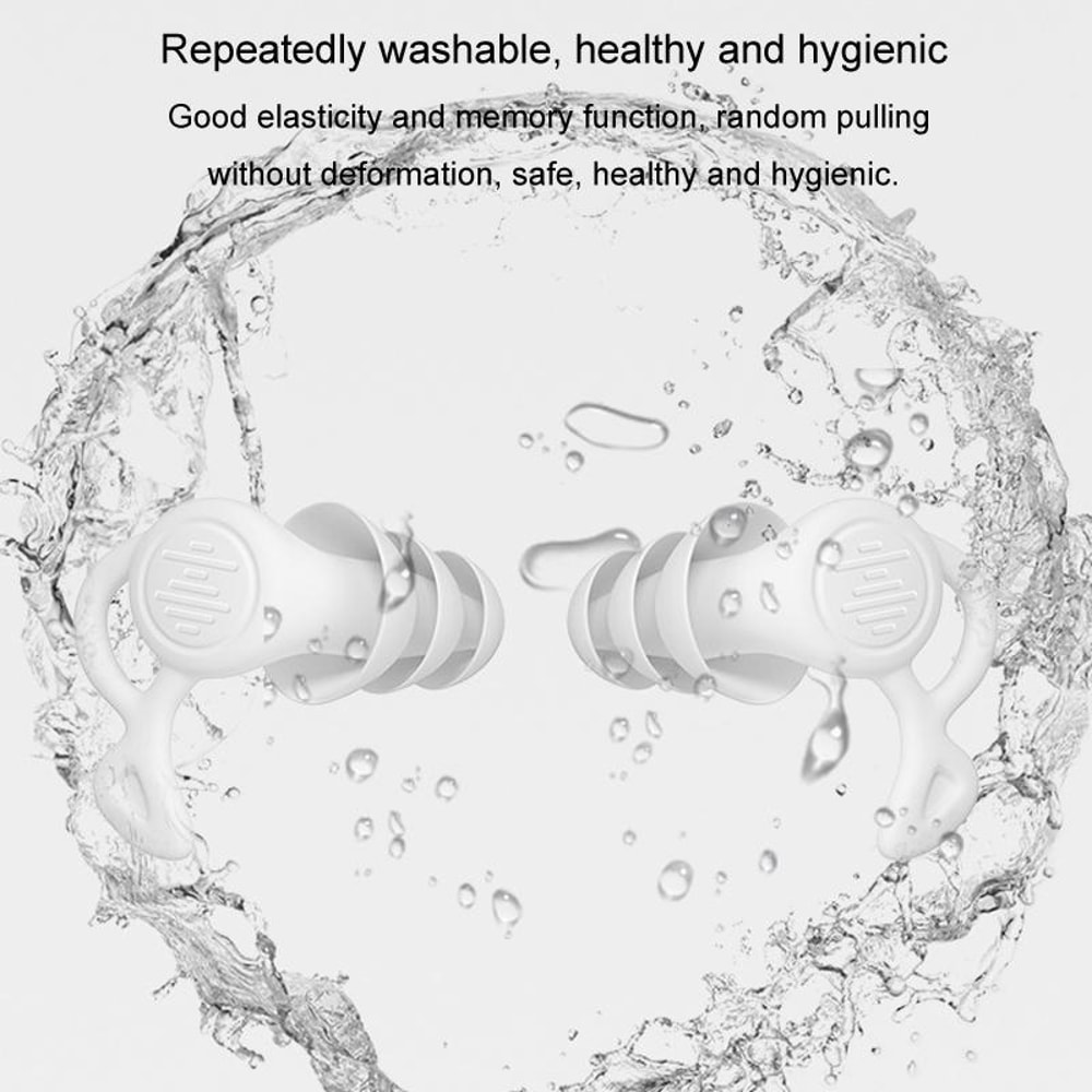 Reusable Noise Canceling Silicone Earplugs for Sleep and Swimming