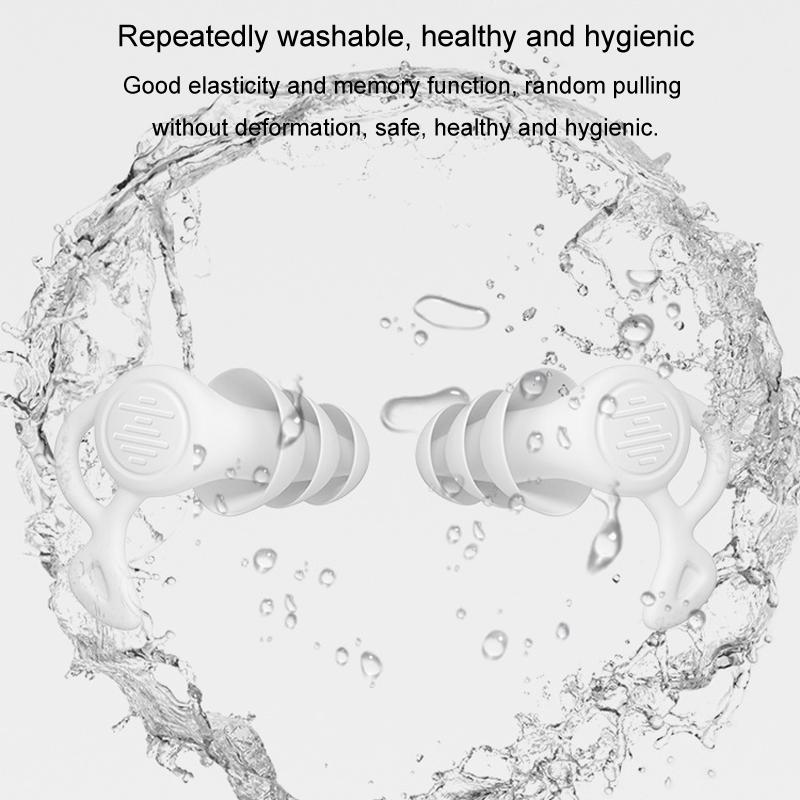 Reusable Noise Canceling Silicone Earplugs for Sleep and Swimming