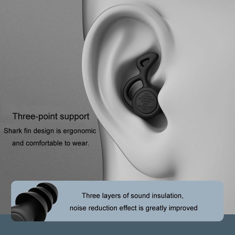 Reusable Noise Canceling Silicone Earplugs for Sleep and Swimming