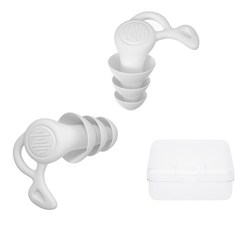 Reusable Noise Canceling Silicone Earplugs for Sleep and Swimming