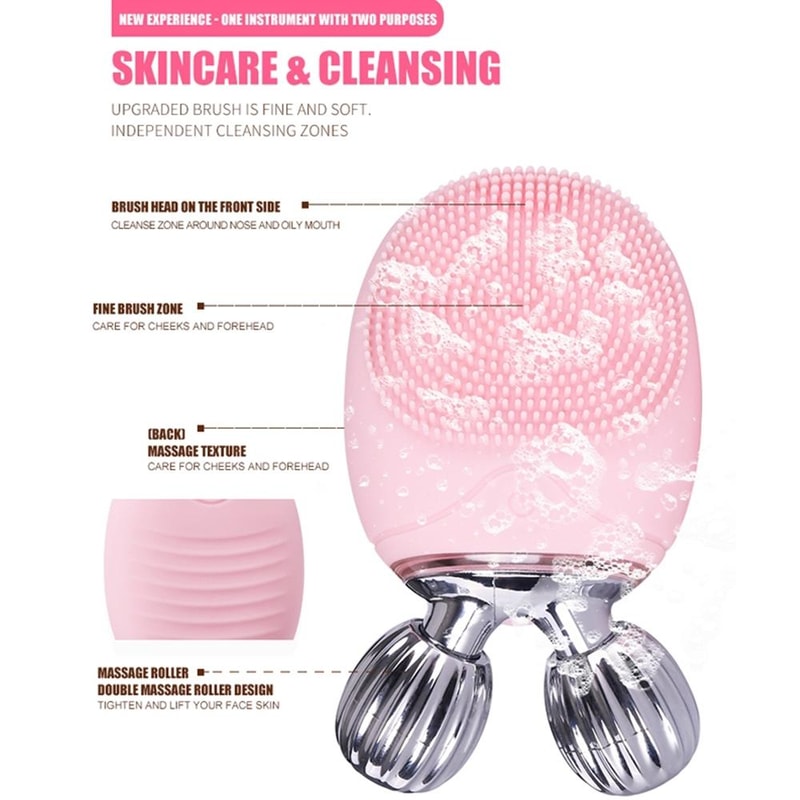 Electric Facial Cleansing Brush Silicone Face Scrubber And Blackhead Remover 9