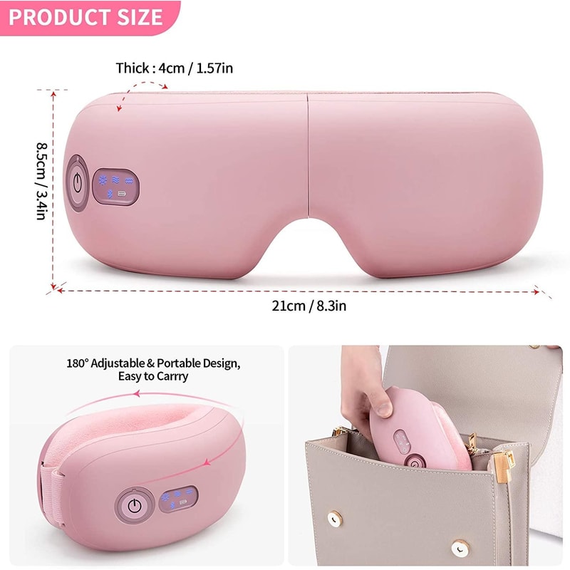 Bluetooth Heated Eye Massager with Air Pressure & Vibration Therapy
