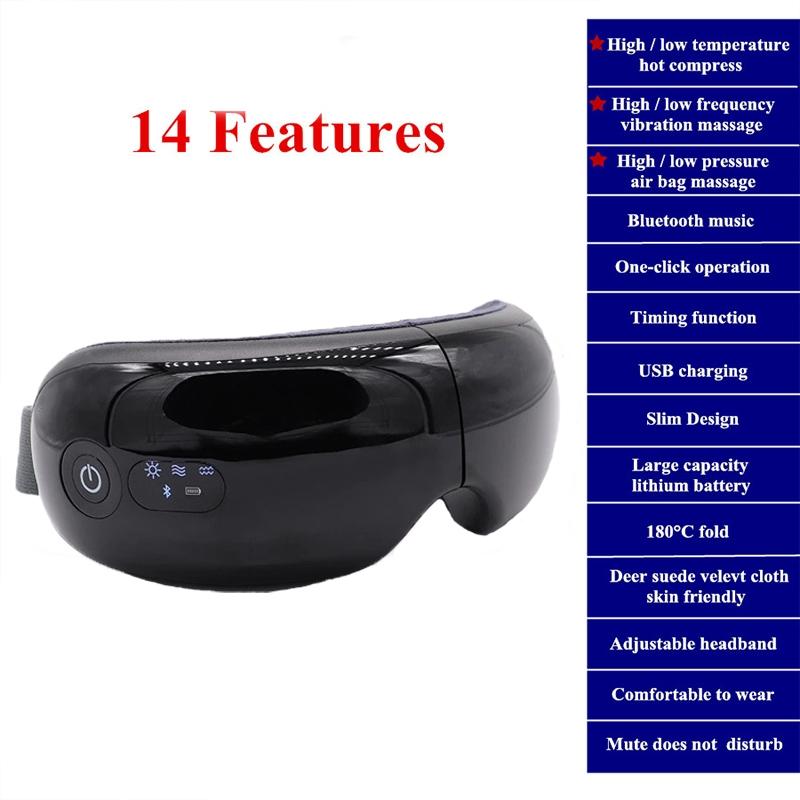 Bluetooth Heated Eye Massager with Air Pressure & Vibration Therapy