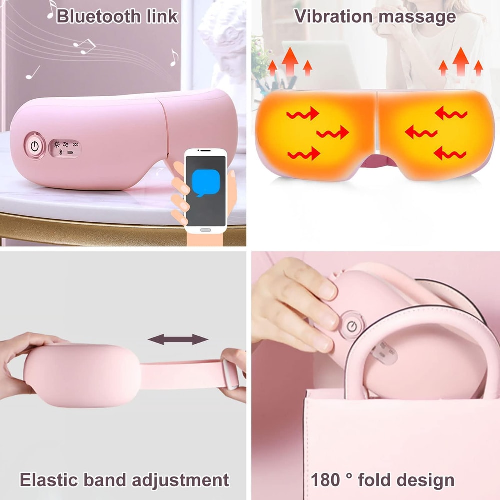 Bluetooth Heated Eye Massager with Air Pressure & Vibration Therapy
