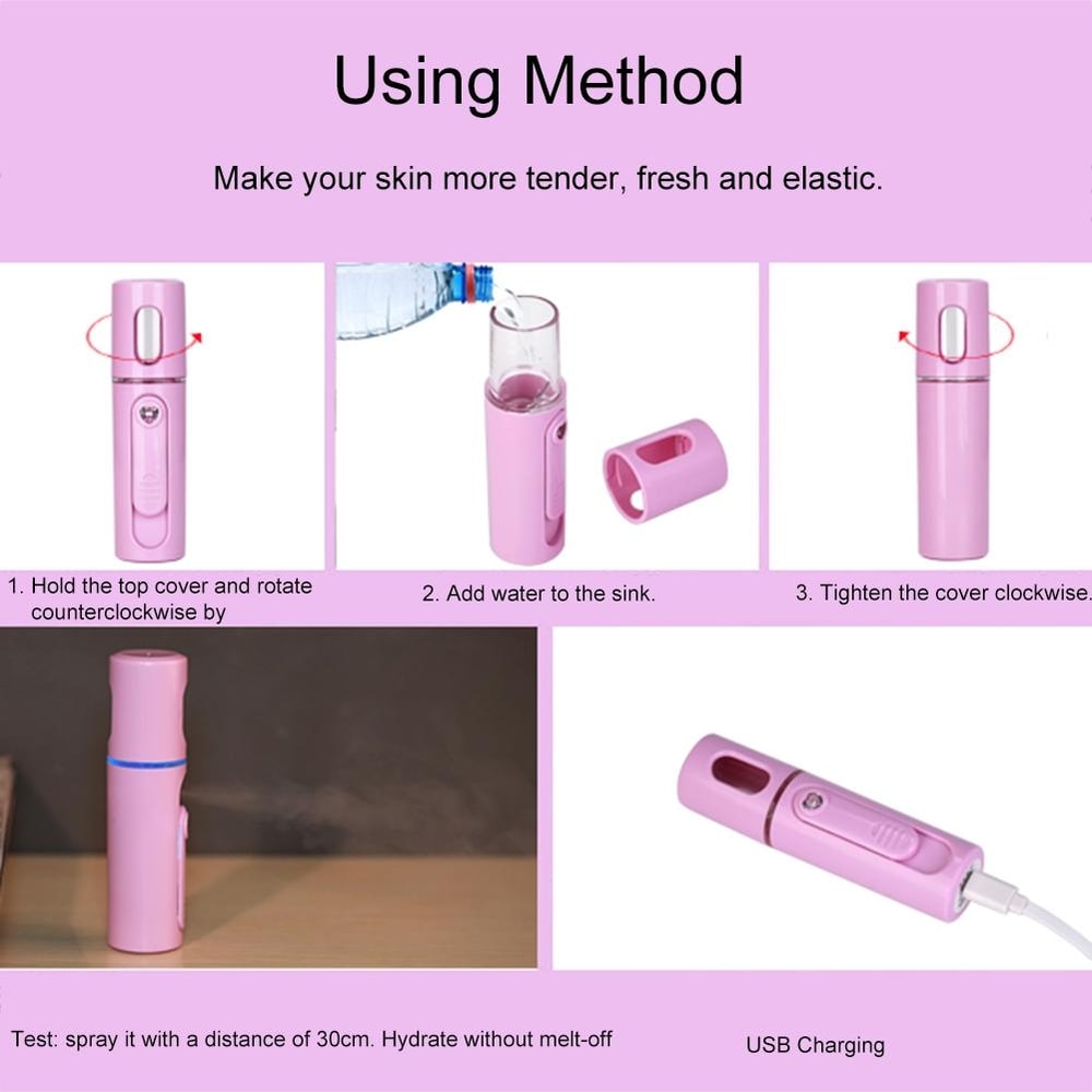 Premium Portable Facial Steamer Nano Mist Sprayer USB Rechargeable Mini Hydration Mist For Glowing 12