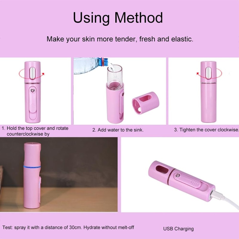 Premium Portable Facial Steamer Nano Mist Sprayer USB Rechargeable Mini Hydration Mist For Glowing 12