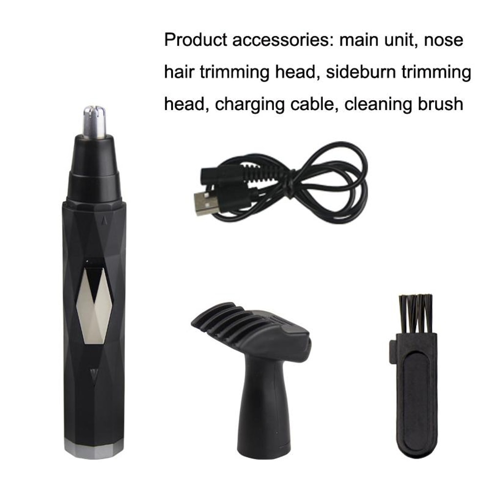 USB Rechargeable Nose Hair Trimmer For Men With Ear Eyebrow And Sideburn Grooming Kit 6