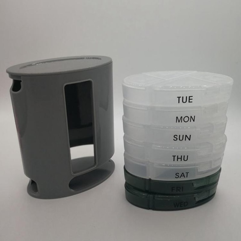 Portable Weekly Pill Organizer Compact Portable Pill Box For Travel Daily Medication Organization 1