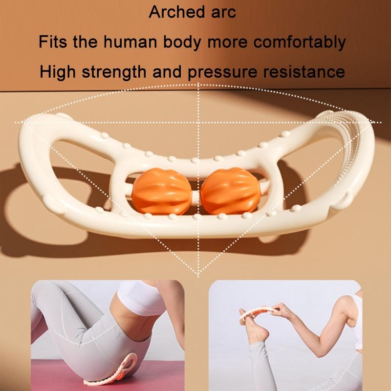 Yoga Stretch Ring With Raised Massage Roller For Flexibility And Muscle Relief 2