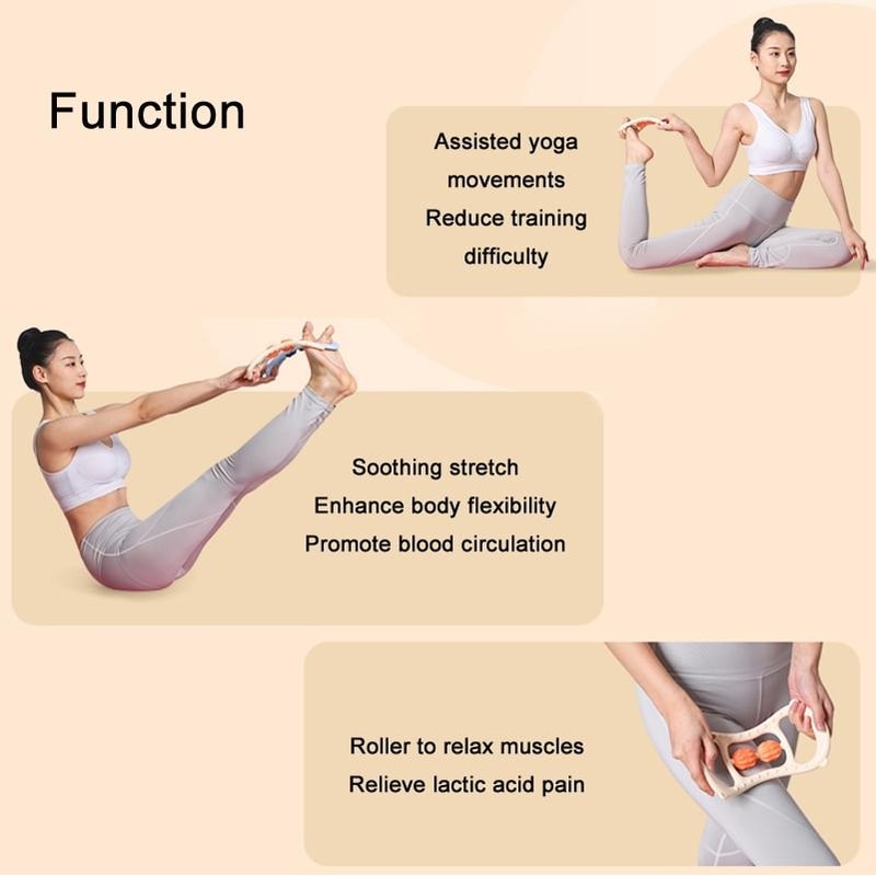 Yoga Stretch Ring With Raised Massage Roller For Flexibility And Muscle Relief 4