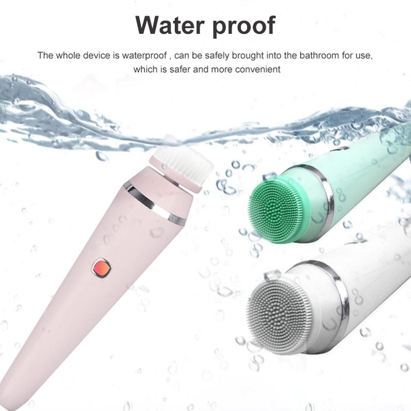 Deep Clean Electric Facial Cleansing Brush Waterproof Silicone Makeup Remover Blackhead Remover 3