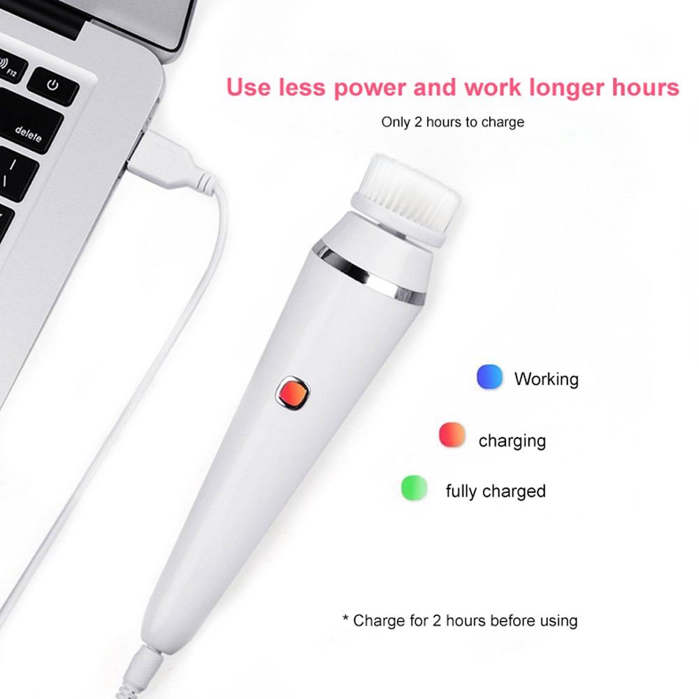 Deep Clean Electric Facial Cleansing Brush Waterproof Silicone Makeup Remover Blackhead Remover 4