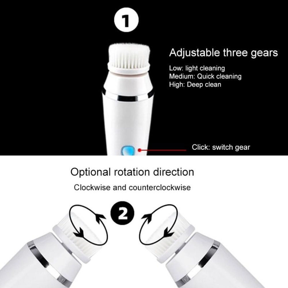Deep Clean Electric Facial Cleansing Brush Waterproof Silicone Makeup Remover Blackhead Remover 5