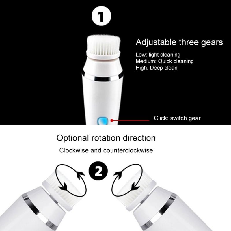 Deep Clean Electric Facial Cleansing Brush Waterproof Silicone Makeup Remover Blackhead Remover 5