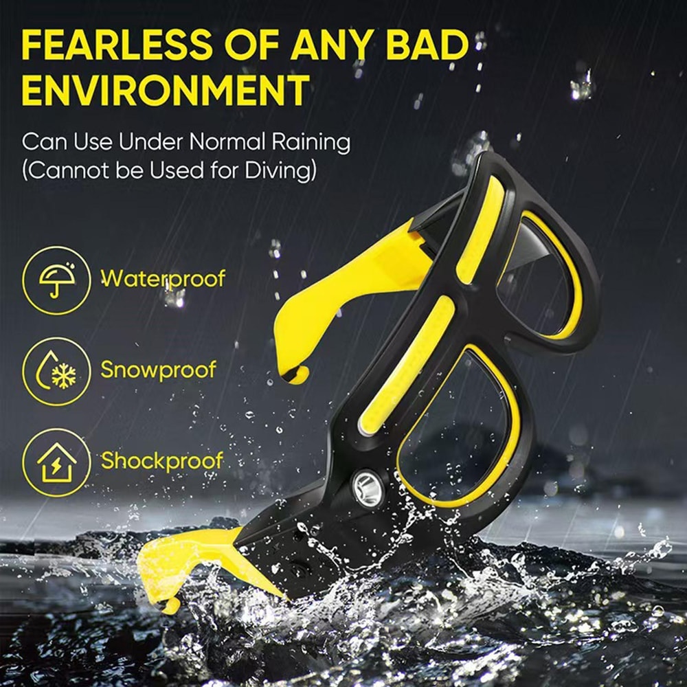 Ultra Clear Glasses Style LED Headlamp Rechargeable Night Fishing Headlamp & Hands Free Outdoor Work Light