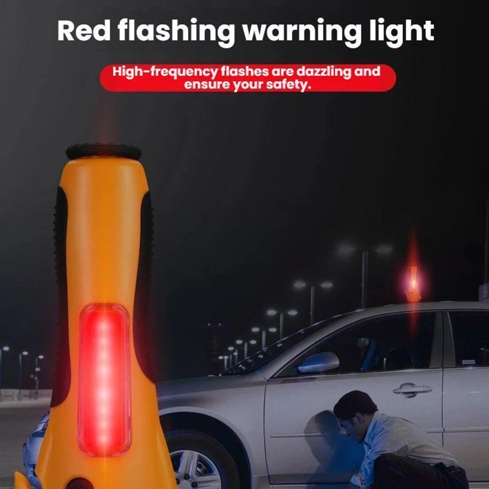 Multifunction Rechargeable Magnetic COB Work Light With Car Safety Hammer Emergency Flashlight 6