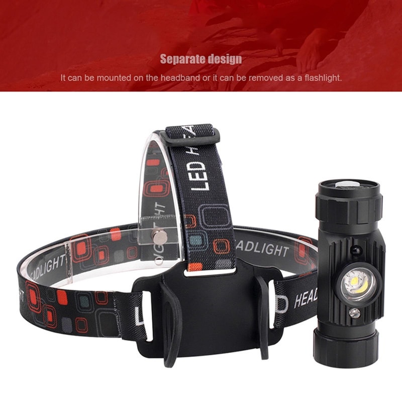 USB Rechargeable Headlamp Outdoor Waterproof LED Fishing Headlight Strong Light 2