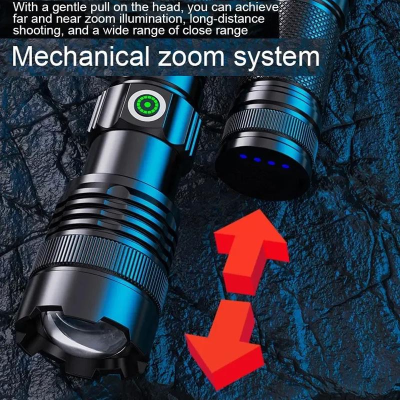 Outdoor Laser Zoom Torch High Brightness Long Range Flashlight