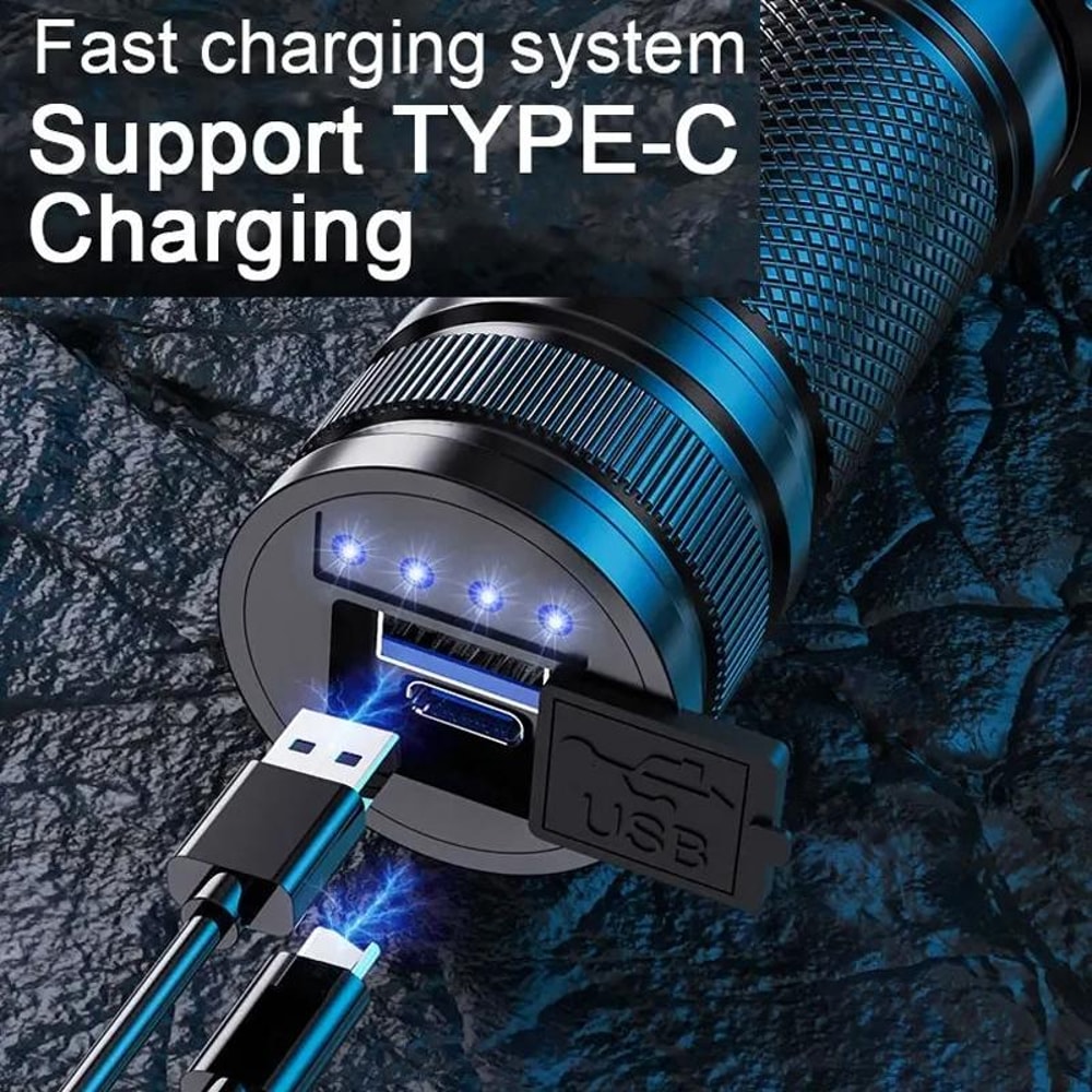 Outdoor Laser Zoom Torch High Brightness Long Range Flashlight
