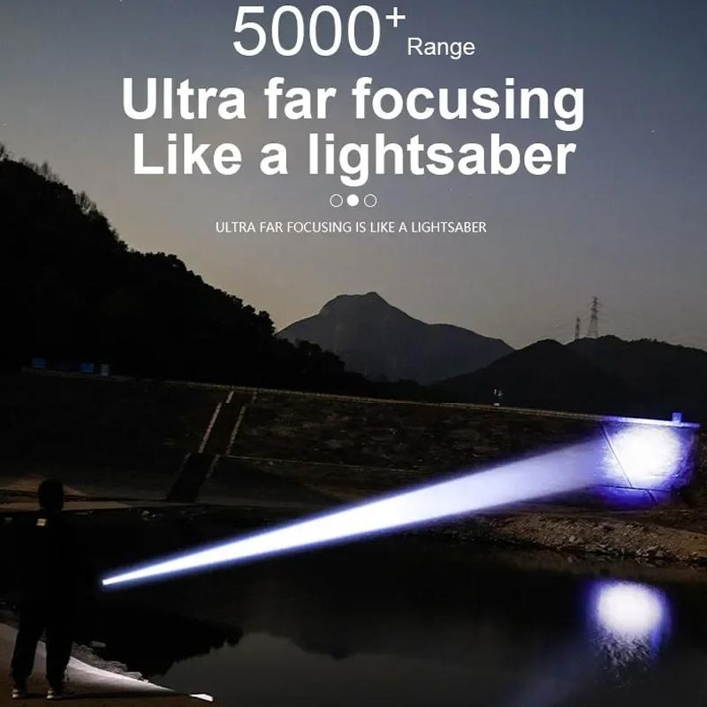 Outdoor Laser Zoom Torch High Brightness Long Range Flashlight