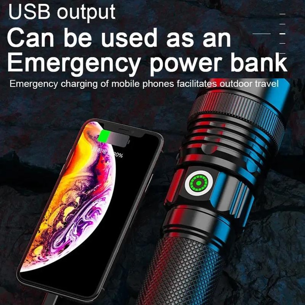 Outdoor Laser Zoom Torch High Brightness Long Range Flashlight