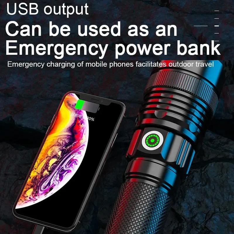 Outdoor Laser Zoom Torch High Brightness Long Range Flashlight