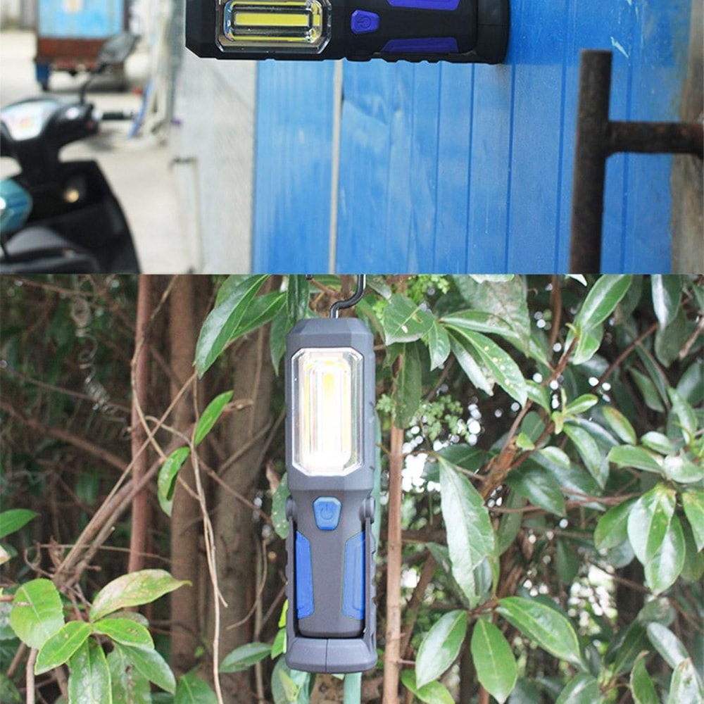 Waterproof USB Rechargeable Magnetic LED Torch Work Light with Swivel Hook