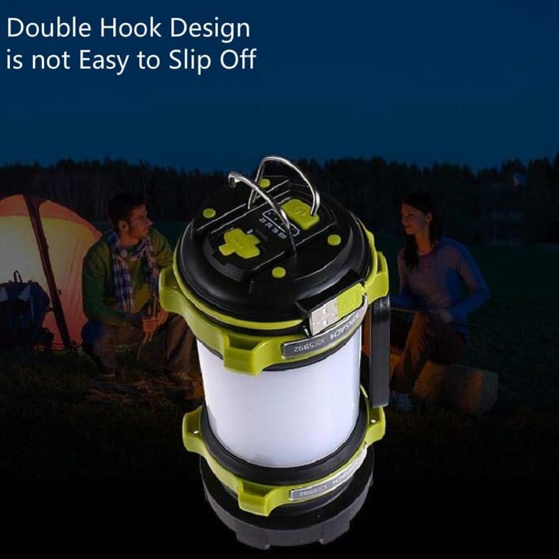 Rechargeable LED Searchlight Camping Light with Side Lamp and USB Charging